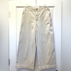 Young Fabulous & Broke  High-Rise, Wide Leg,Crop Jeans, Cream/Beige, Size L